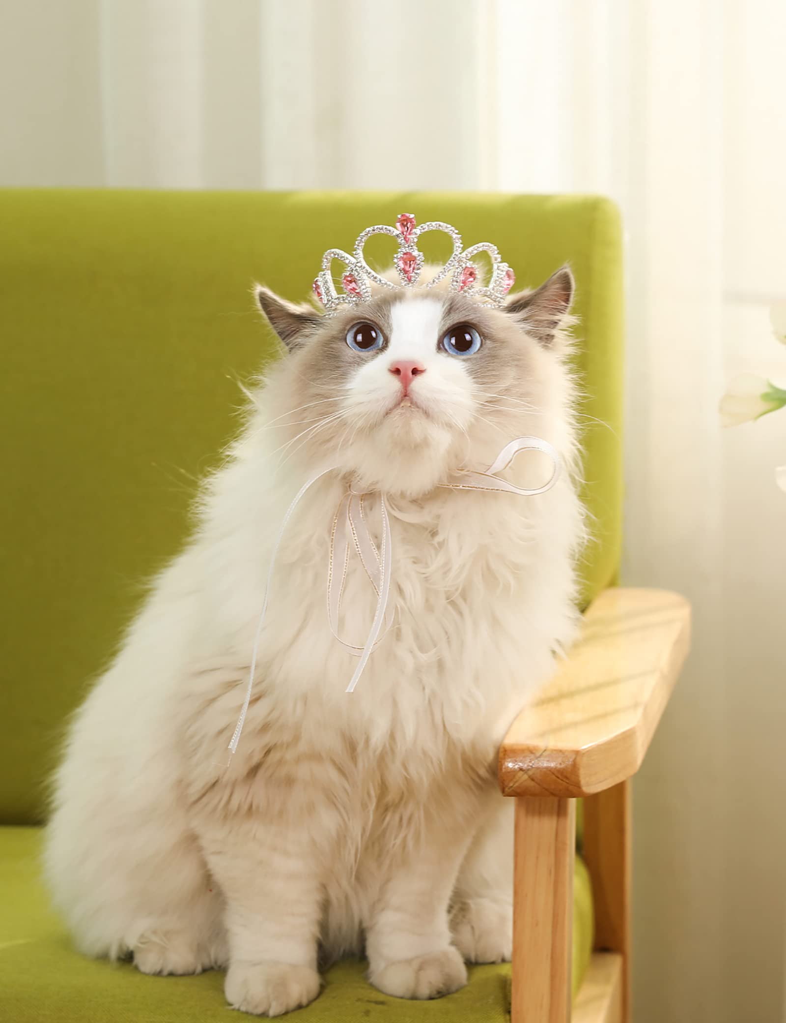 Lovelyshop Pet Series Pink Gem Rhinestone Dog/Cat Tiara Crown for Costume Hair Accessories -Medium Size