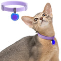 BuddyArmor Safety Cat Collar Gem Tag Set - U.S. IDA Gold Awarding Quick Release Cat Collar Non Breakaway Elastic Light Weight Cat Collar with Charm Cat Collar Jewelry (Monet Purple)