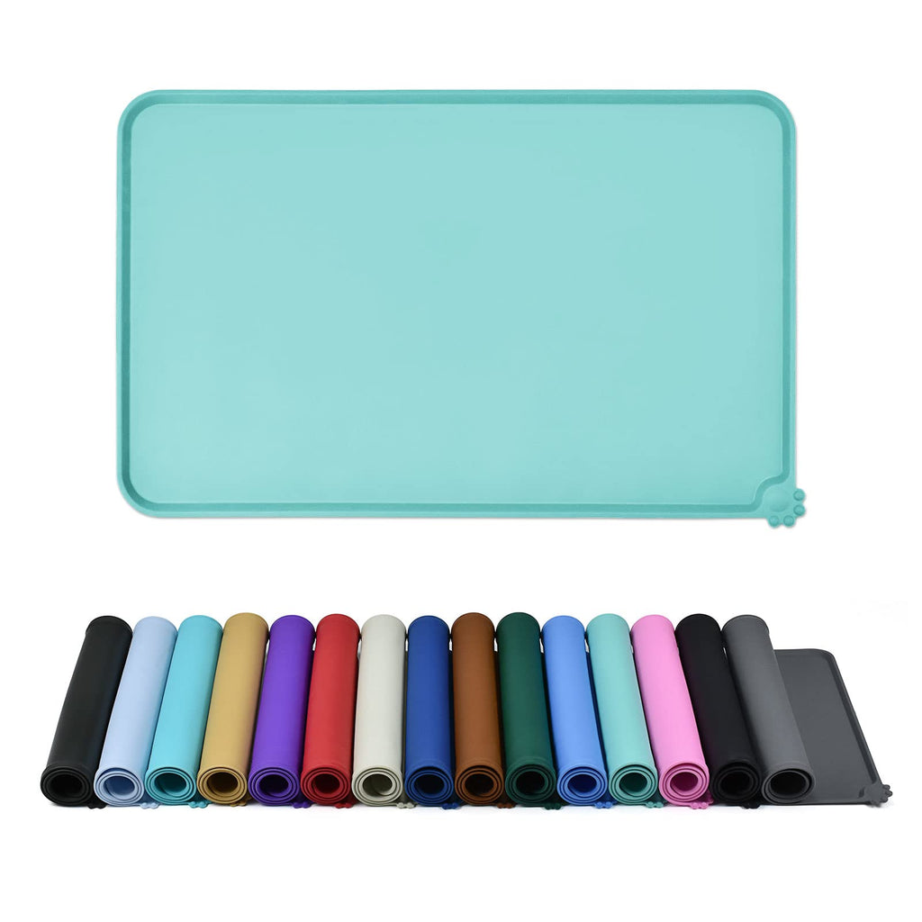 Reopet Waterproof Pet Feeding Mat with High Raised Edges Heavier and Thicker Placemats for Cat Dog Water Bowl BPA Free Silicone Feeding Mat Dog Cat Feeding Mats for Food and Water Prevent Spill