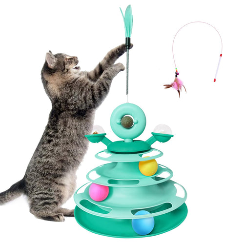 3-Tier Carousel Cat Toy with Catnip Balls