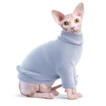 Idepet Sphynx Cat ShirtHairless Cats Cotton Clothes Turtleneck Sweater Breathable Pullover Kitten Apparel Adorable Vest Pajamas Jumpsuit for Cat and Small Dogs (X-Large Blue)