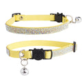 DAIHAQIKO Cat Collar Breakaway with Bell，Rhinestone cat Collar Bling Cat Collar for Girl & Boy CatDiamond Cat Collar 0.4 Inches in Width and Lightweight（Pink）
