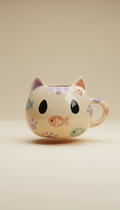 Cat-Themed Ceramic Mug with Whisker Handle
