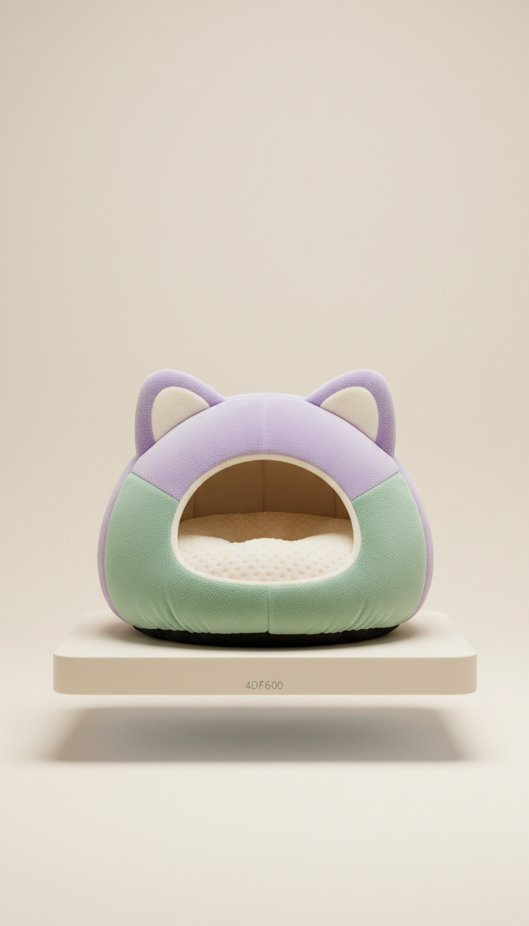 Plush Cat Bed with Faux Fur
